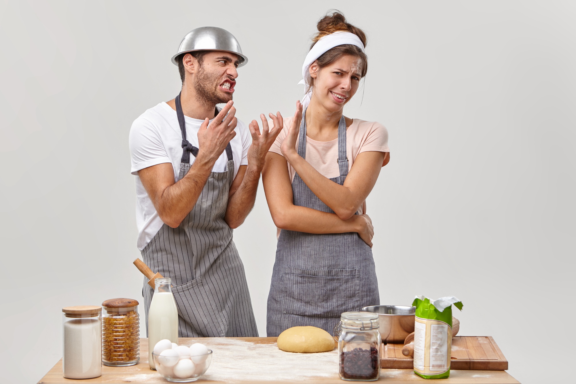 Workshop kitchen interior with chef inviting